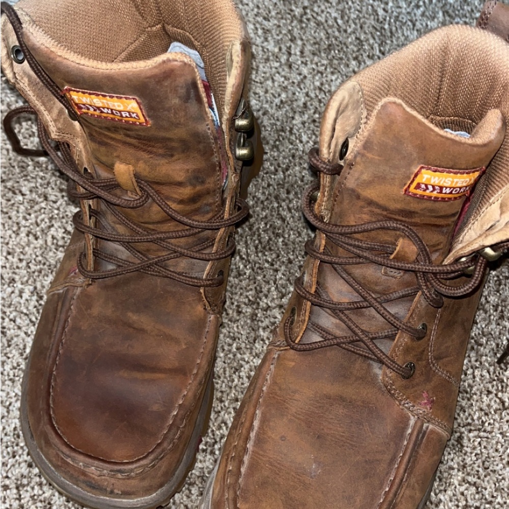 Twisted X Rugged Brown Leather Boots - Picture 3 of 4